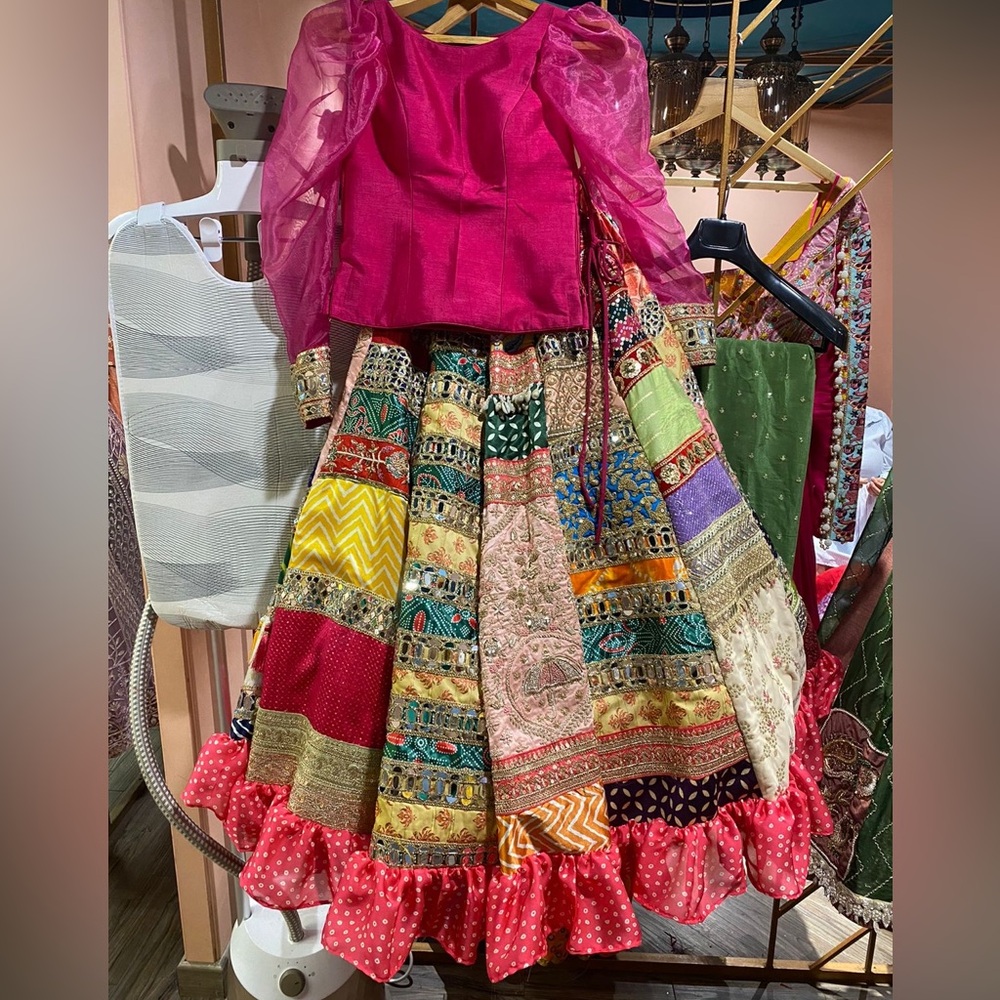 Embroidered Skirt Top Set